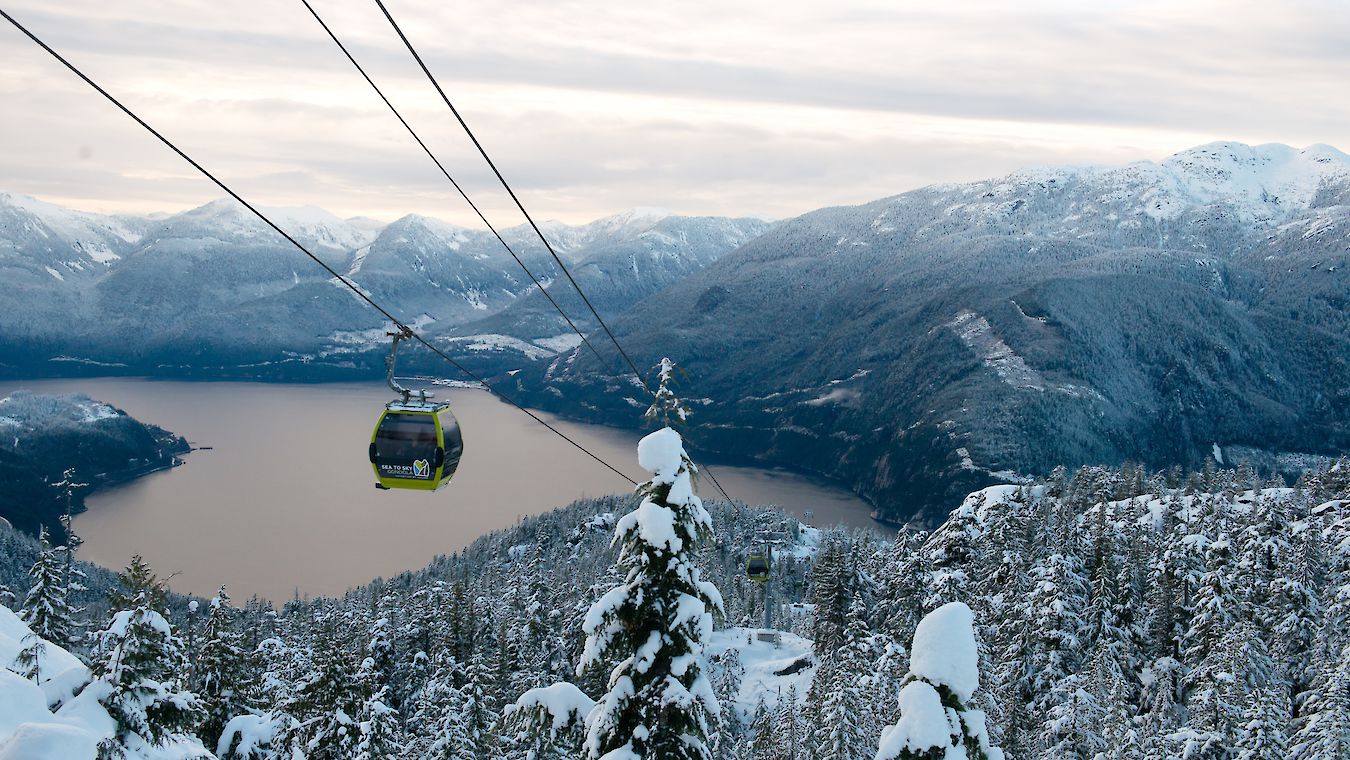 snowy gondola