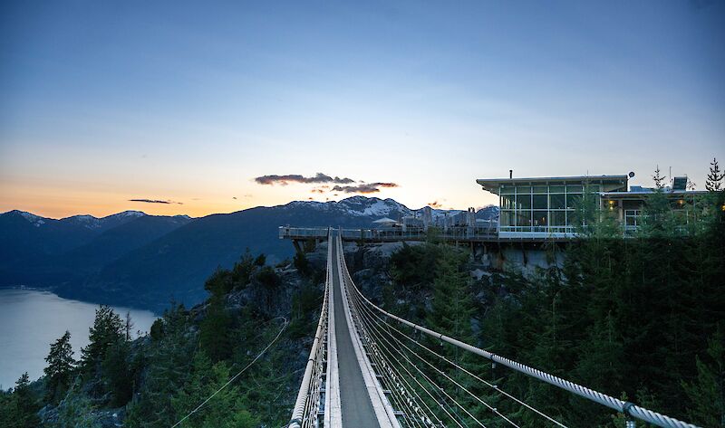 Summer sunsets at Sea to Sky Gondola from the suspension bridge