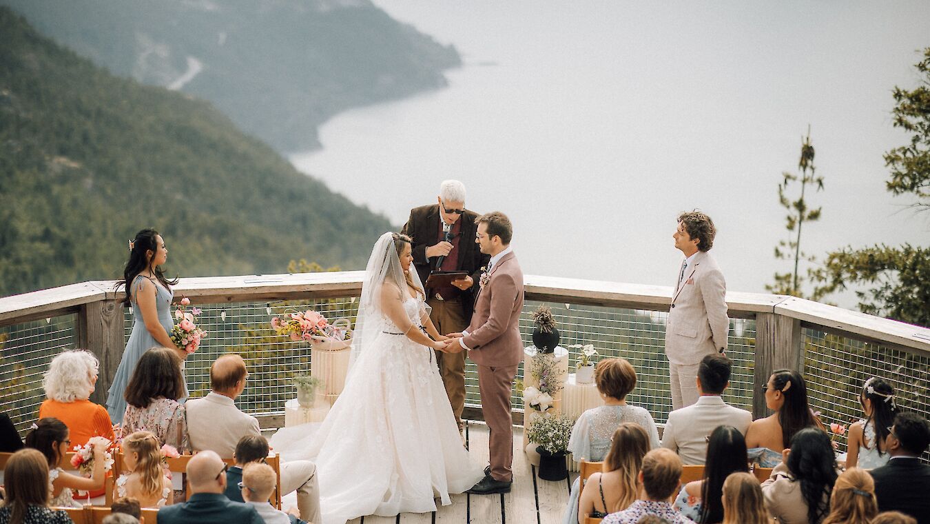 Ceremony on the Spirit Trail Platform over looking the Howe Sound