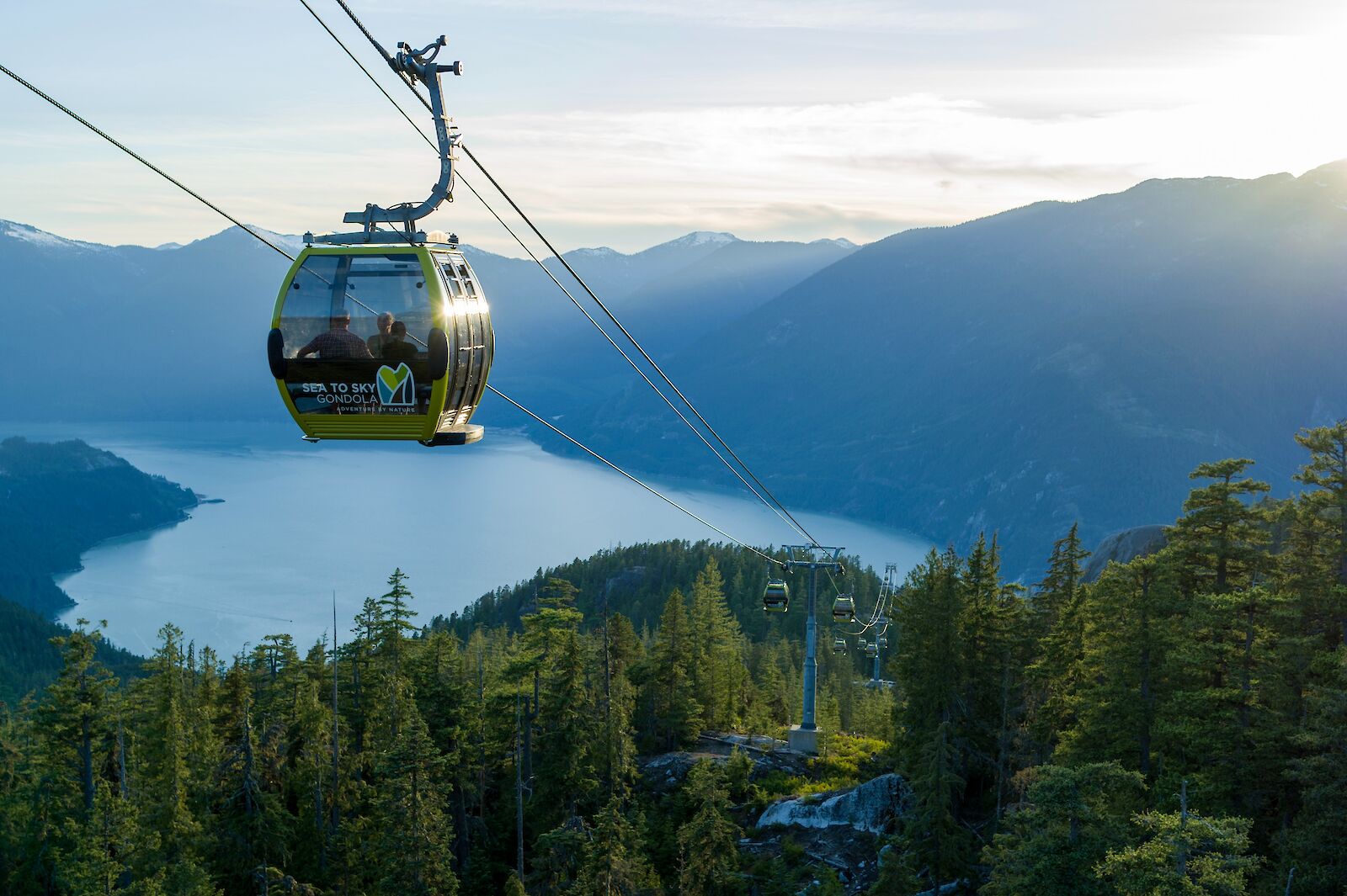 Sea to Sky Gondola with Howe Sound view in the background
