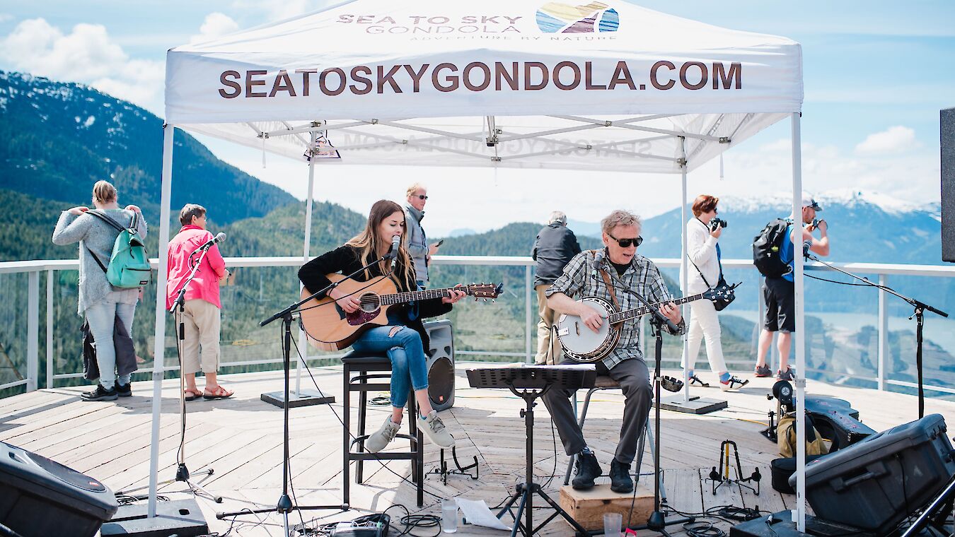 Mother's Day event at the Sea to Sky Gondola in Squamish with live music at the Summit
