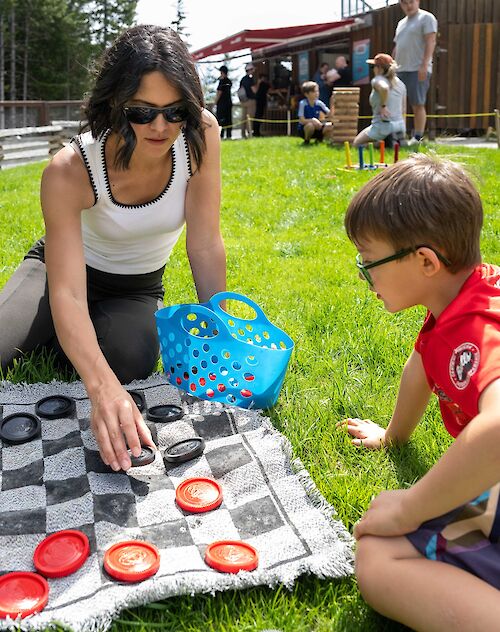 Family Fun Night at the Sea to Sky Gondola Backyard Plaza all Summer with lots of games for the whole family
