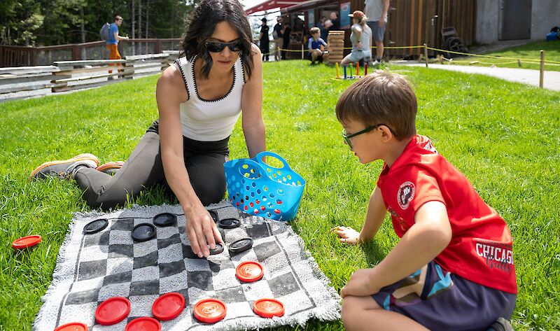 Family Fun Night at the Sea to Sky Gondola Backyard Plaza all Summer with lots of games for the whole family