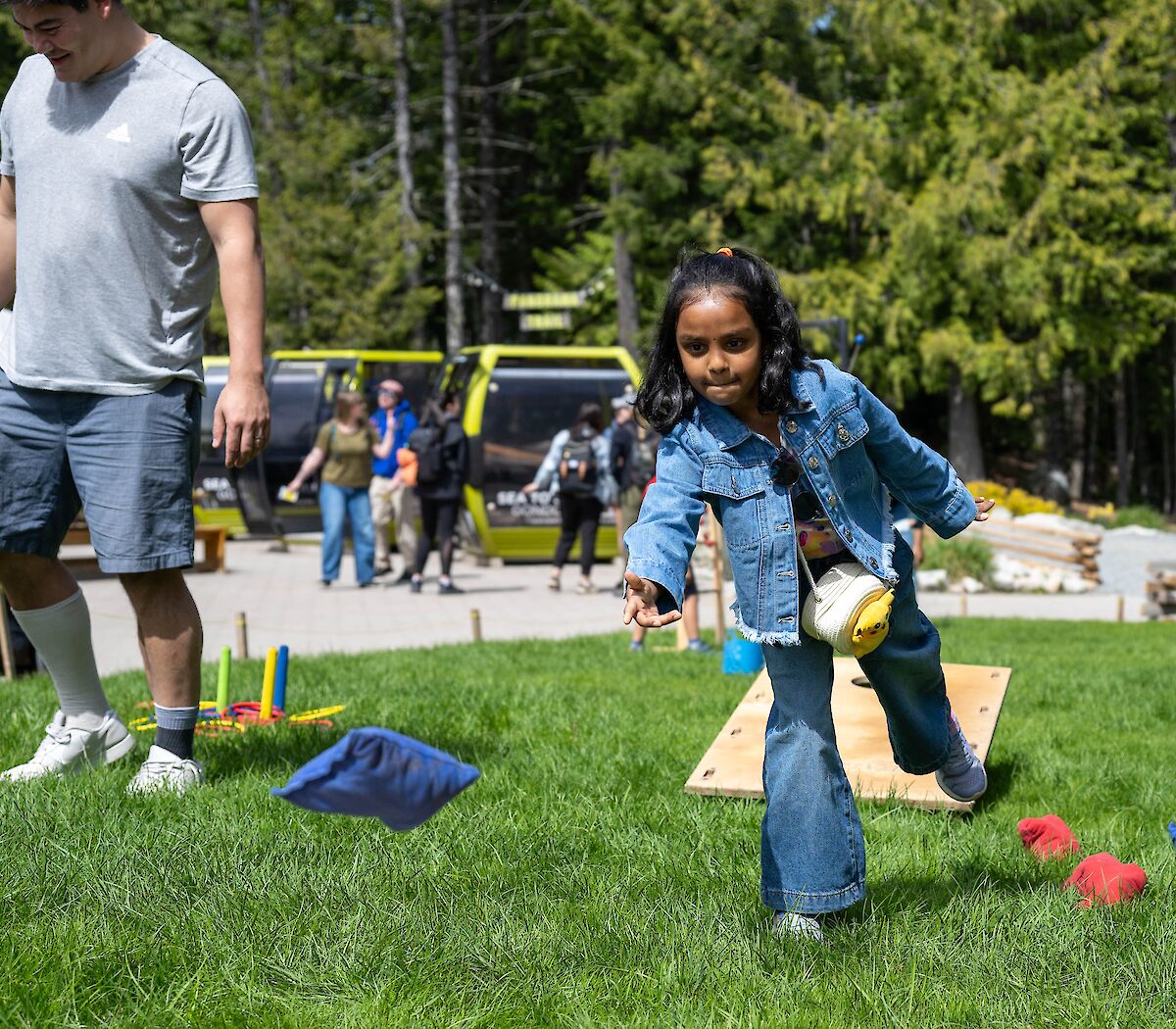 Family Fun Night at the Sea to Sky Gondola Backyard Plaza all Summer with lots of games for the whole family