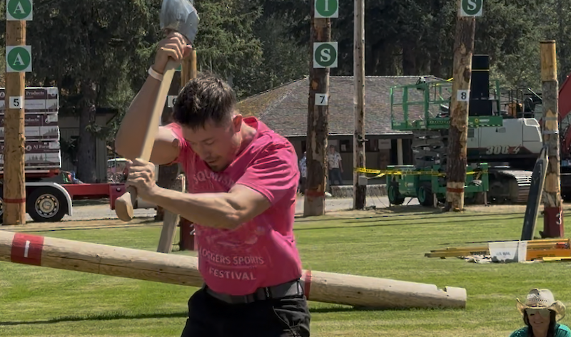 someone holding an axe