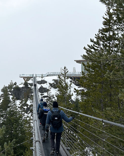 Walking on the Sea to Sky Gondola suspension bridge