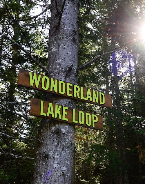 A trail breathtaking views and a boardwalk around Wonderland Lake.
