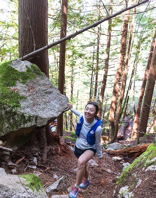 A women hiking on a trail