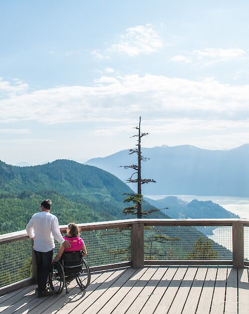 a couple looking at the view