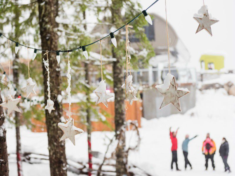 Decorated spirit trail winter snow