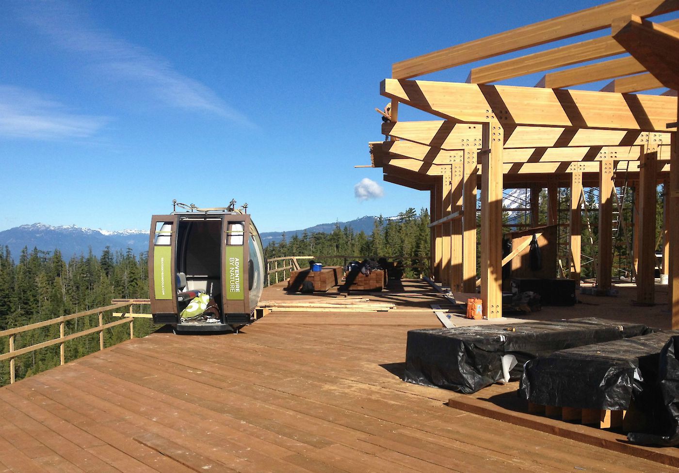 The summit lodge under construction