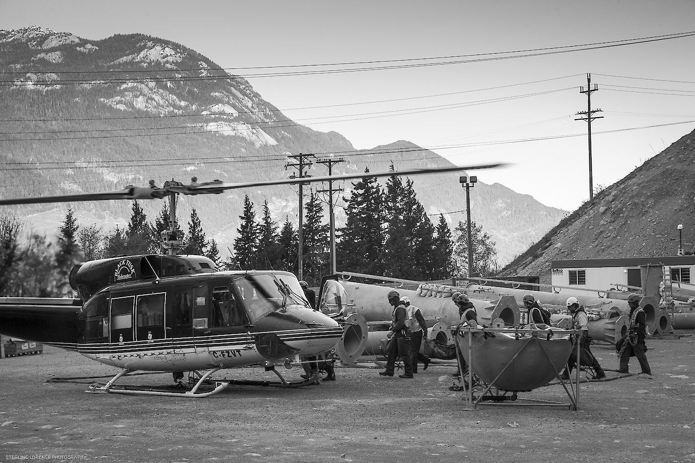 Crew about to load the chopper. Photo Credit Sterling Lorence